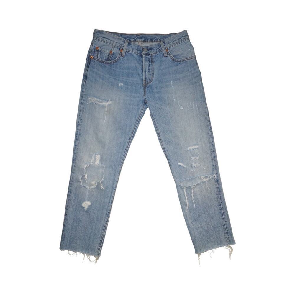 Levi’s 501 CT Customized & Tapered Distressed Jeans W25 L32 Light Wash